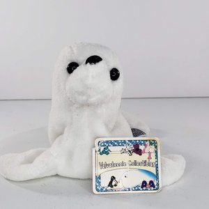 Vintage Velveteenie Collectibles CecilWhite Seal Bean Bag Plush Stuffed Animal